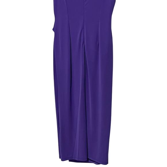 ANNE KLEIN WOMENS SMALL SQUARE NECK SHIRRED O-RING MIDI DRESS PASSION PURPLE NEW - Picture 9 of 14